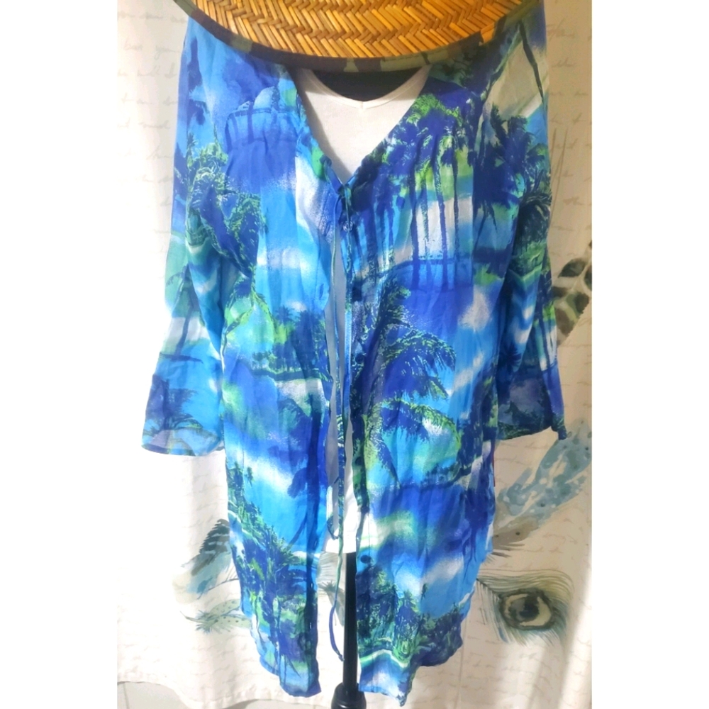 100% Cotton Tunic  Palm print fr. BANDOLERA  brand